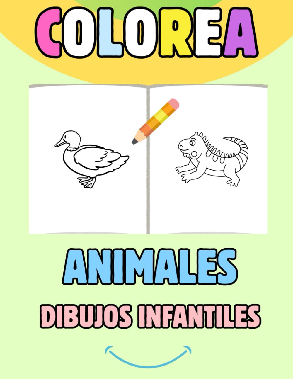 Libro para Colorear Animales para Niños de 2 a 4 Años – Dibujos Grandes y Fáciles