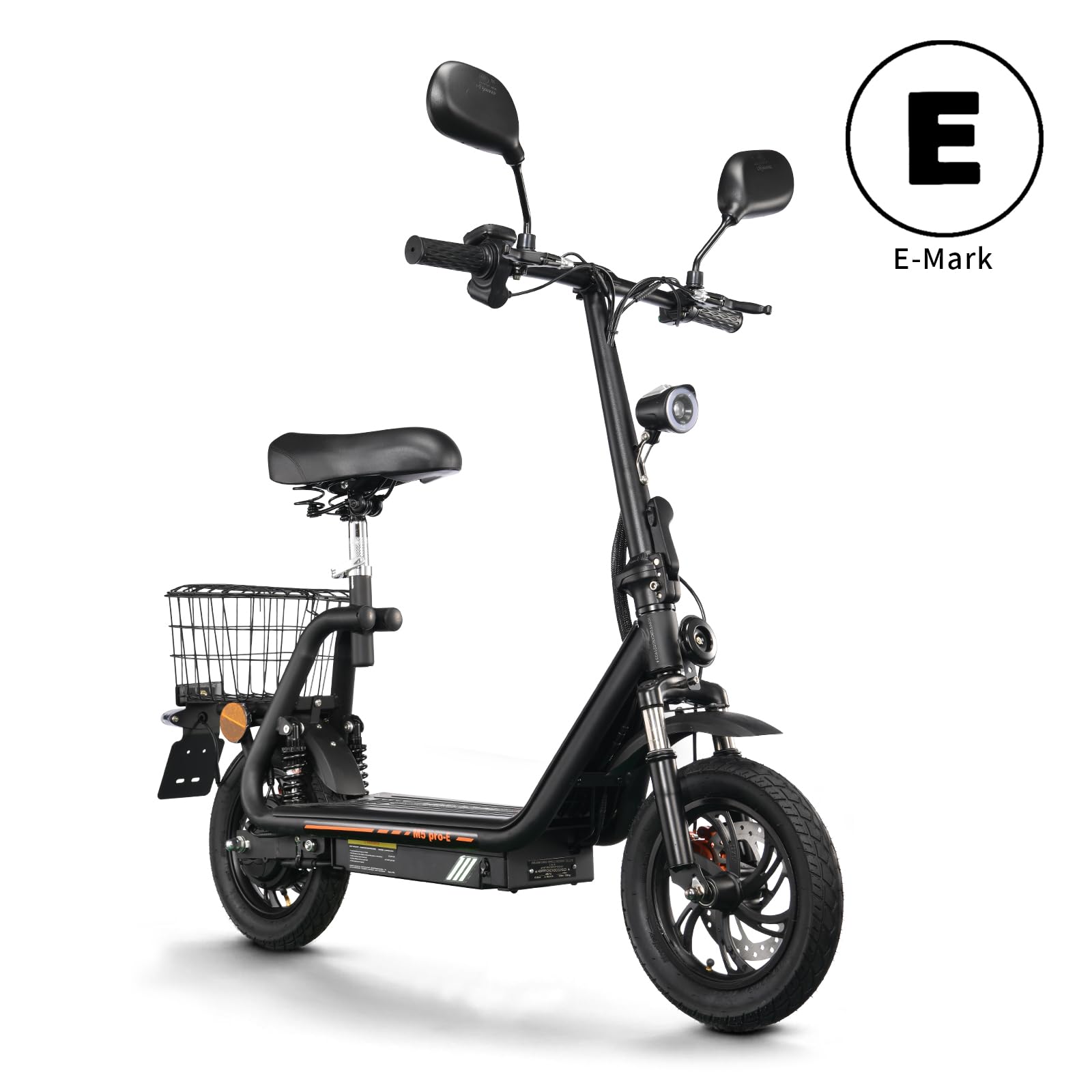 TWOFISH Monopattino Elettrico Omologato per la Circolazione su Strada (EEC), Scooter Elettrico da 12 Pollici per adulti con Motore da 500 W, Batteria da 48 V e 13 Ah, Autonomia di 30 km