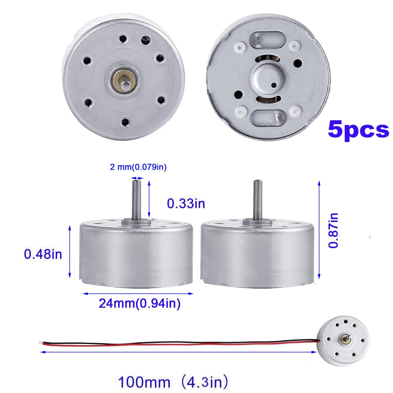 RUNCCI-YUN 5 Set kit motori dc,1.5V-3V-4.5V-6V-9V Mini Motori6500 RPM Per Esperimento DIY Fisica Educativa Fai Da Te