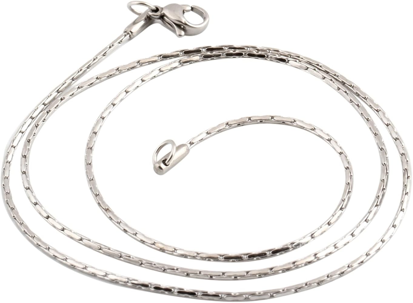 Dsnyu Men Stainless Steel Chain Necklace Silver 0.12CM Cardano Chain Link Chain  Necklace 45CM | Amazon.com
