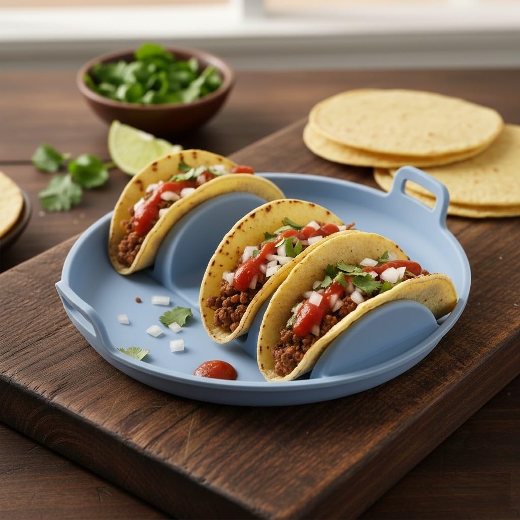 LOOKMINT Taco Holder Stand Cooking for Hard Soft Tacos Holds 4 Tacos Each Plates Green|Home & Garden | Kitchen, Dining & Bar | Kitchen Tools & Gadgets | Other Tools & Gadgets (SKY BLUE) 4