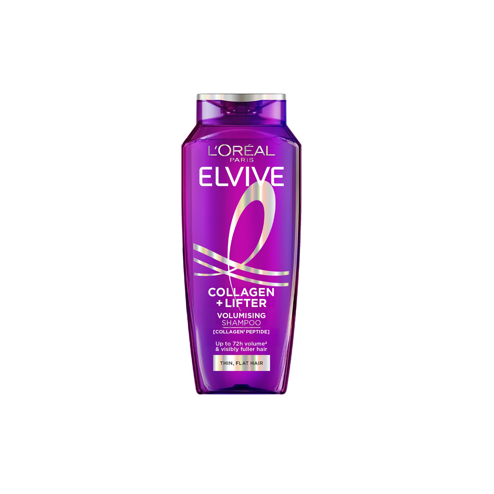 L’Oréal Paris Shampoo For Flat Hair And Root Lift, Elvive Collagen + Lifter Volumising Formula, Weightless Root Lift And Visibly Fuller Hair With Collagen Peptides, Deeply Cleanses For Volume Boost