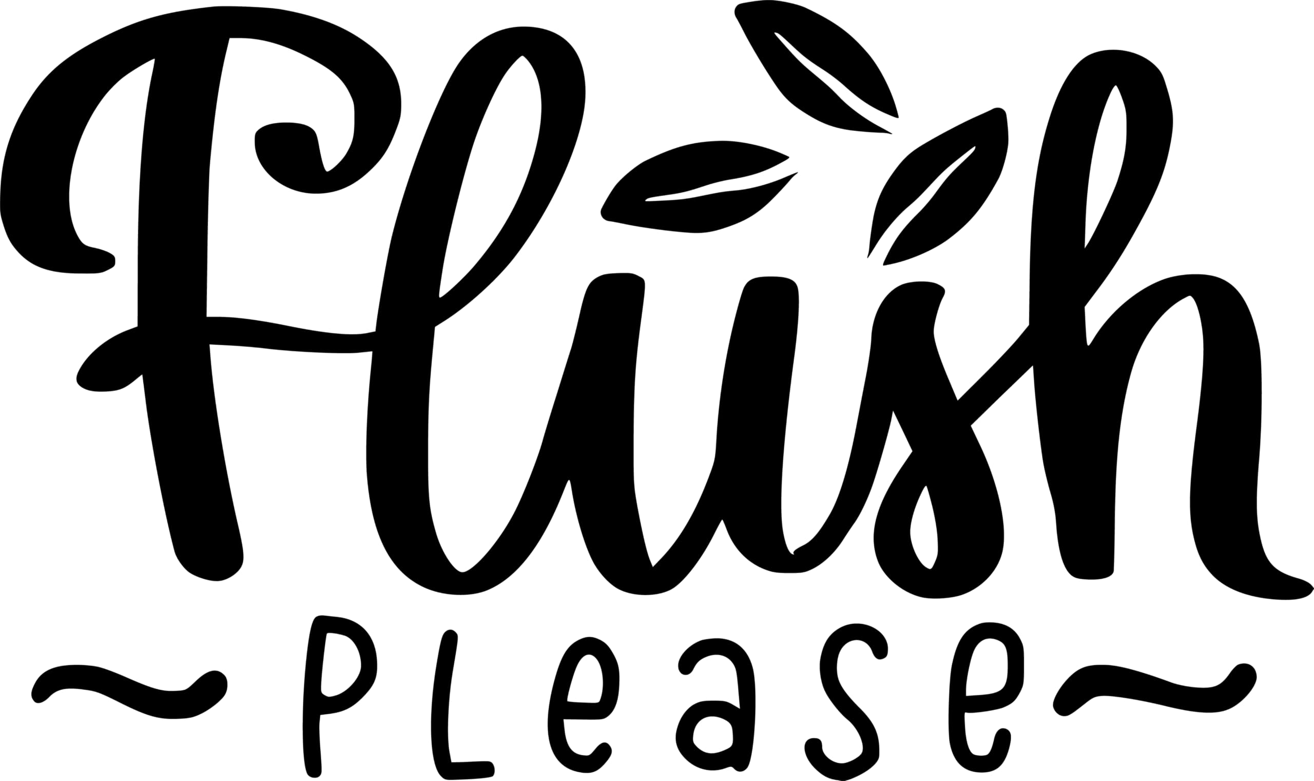 Flush It Please Toilet Bathroom Décor Cute Stickers - Bathroom Décor - Toilet Sticker - Bathroom Sign, Toilet Lid Decal - Bathroom Wall Art - Funny Stickers - Potty Training Stickers (Small, Black)