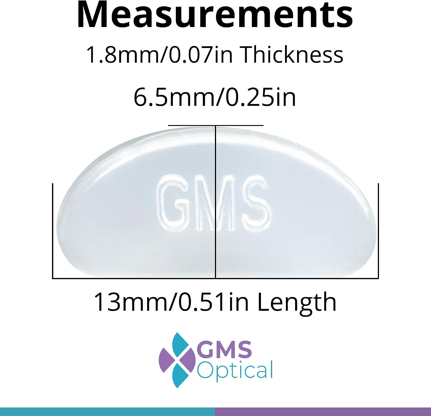 Adhesive Nose Pads 1.8mm Thin 13mm Short Clear 5 Pairs Eyeglasses Nose Pads image 2