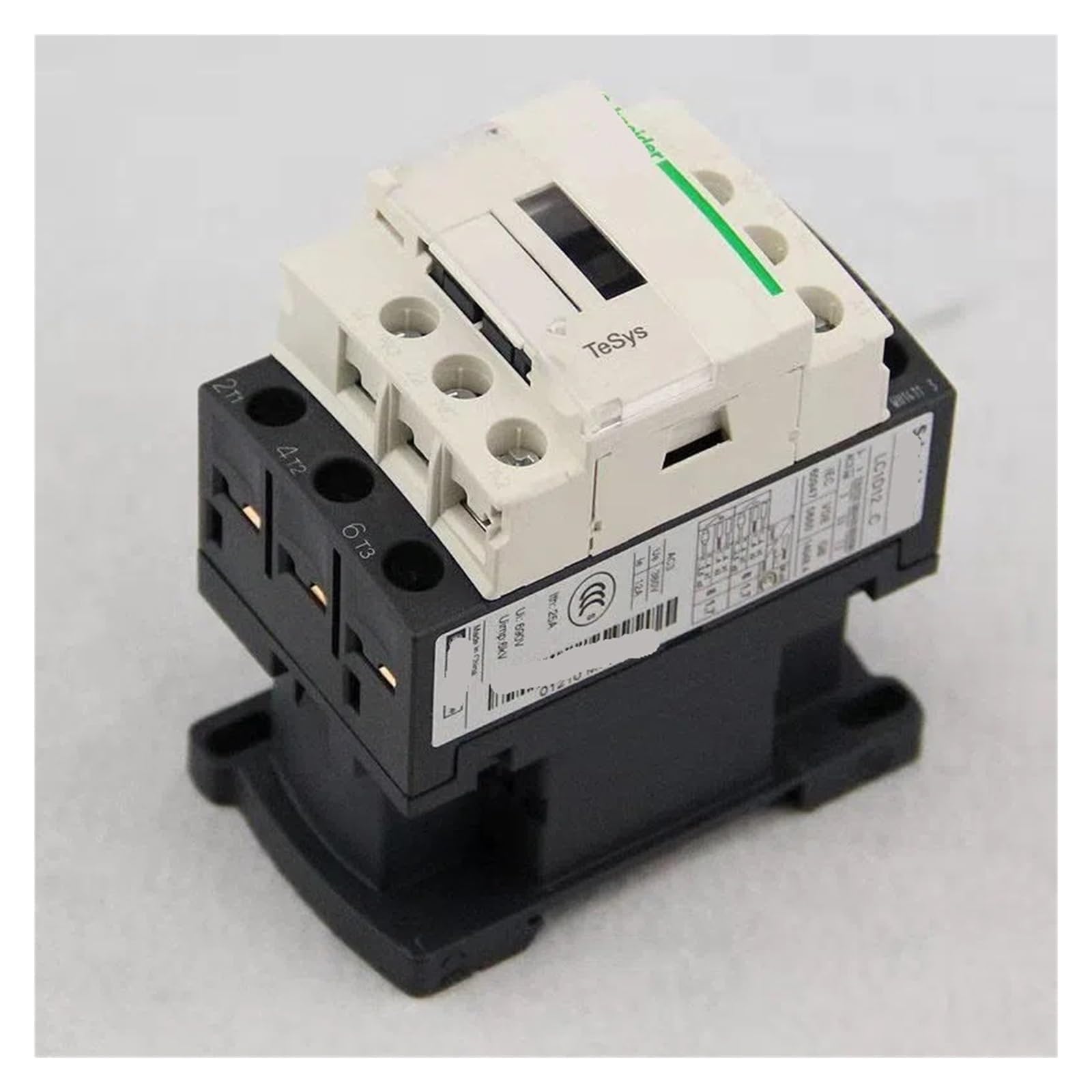 Stycznik 220 V AC, trójfazowy, 3-biegunowy, 50/60 Hz, 3P, montowany na szynie, sterownik przełącznika, 1 NA, NC, napięcie cewki: 24, 110(110v, LC1D09)