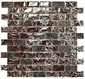 Dark Red Broken Glass & Brown Granite Mosaic Wall Tile for Bathroom Shower, Kitchen Backsplashes
