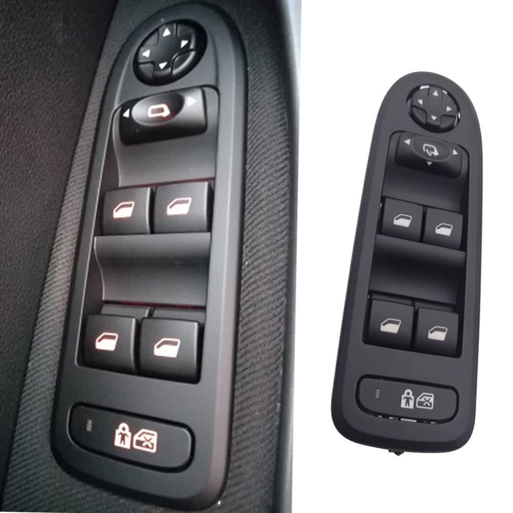 Pulsante Auto per Citroen C5 2009-2013 98053439 6490.QY 96644915XT 30170396 98054508ZD Driver Side Electric Power Master Window Switch Accessori Auto (Color : Nero)