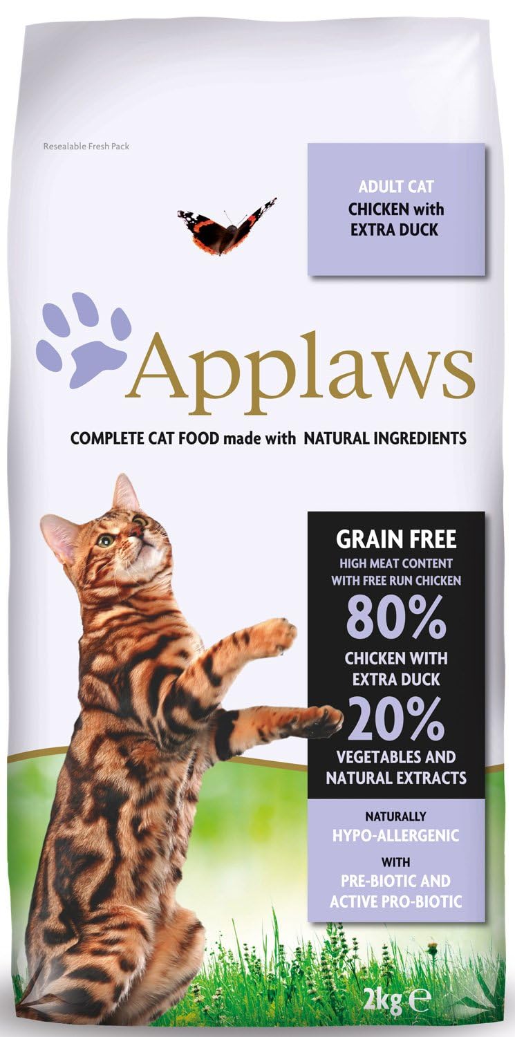 ApplawsComplete and Grain Free Dry Cat Food 400g, Adult Chicken with Extra Duck (400g Bag)