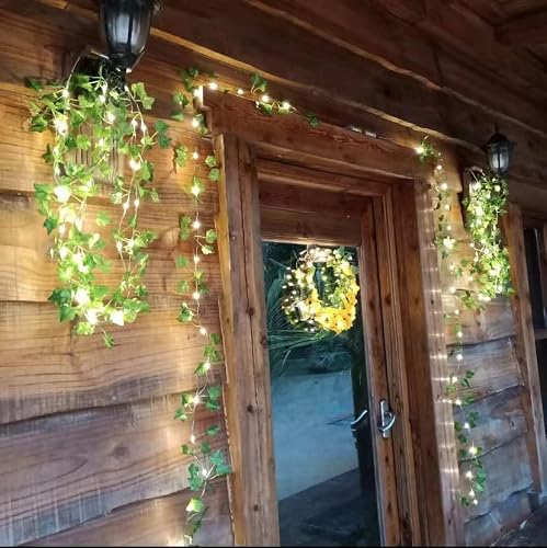 Vine String Lights, [1 Pack] Ivy Decor String Lights, Maple Leaf Garland Wreath Hanging Lamp With 20 Led, Fairy Night Lights For Home,6.5 Ft, Battery Powered, Room, Bedroom, Wall Decoration #TOP4