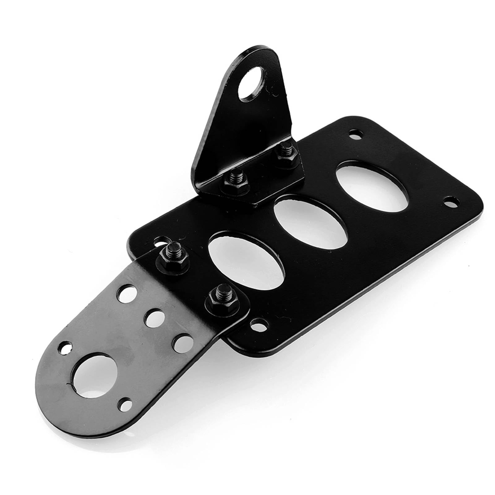 Staffa Laterale in Lega di Alluminio Staffa per del Motociclo Fanale Posteriore per Motocicletta Staffa Laterale in Metallo Nero 18x10,3 Cm