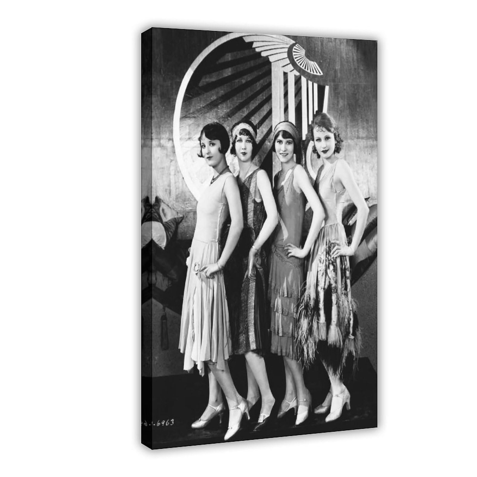 Piank Girls Flapper Roaring 1920S 20S Prohibition Speakeasy Photograph Canvas Art Poster And Wall Art Picture Print Modern Family Bedroom Decor 12X18inch(30