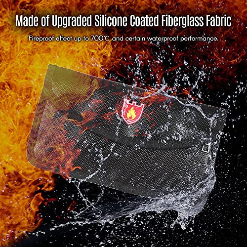 Aibesy Vuurvaste documententas, hittebestendig, siliconen, waterdicht, cash bags met klittenbandsluiting, voor… - Image 6
