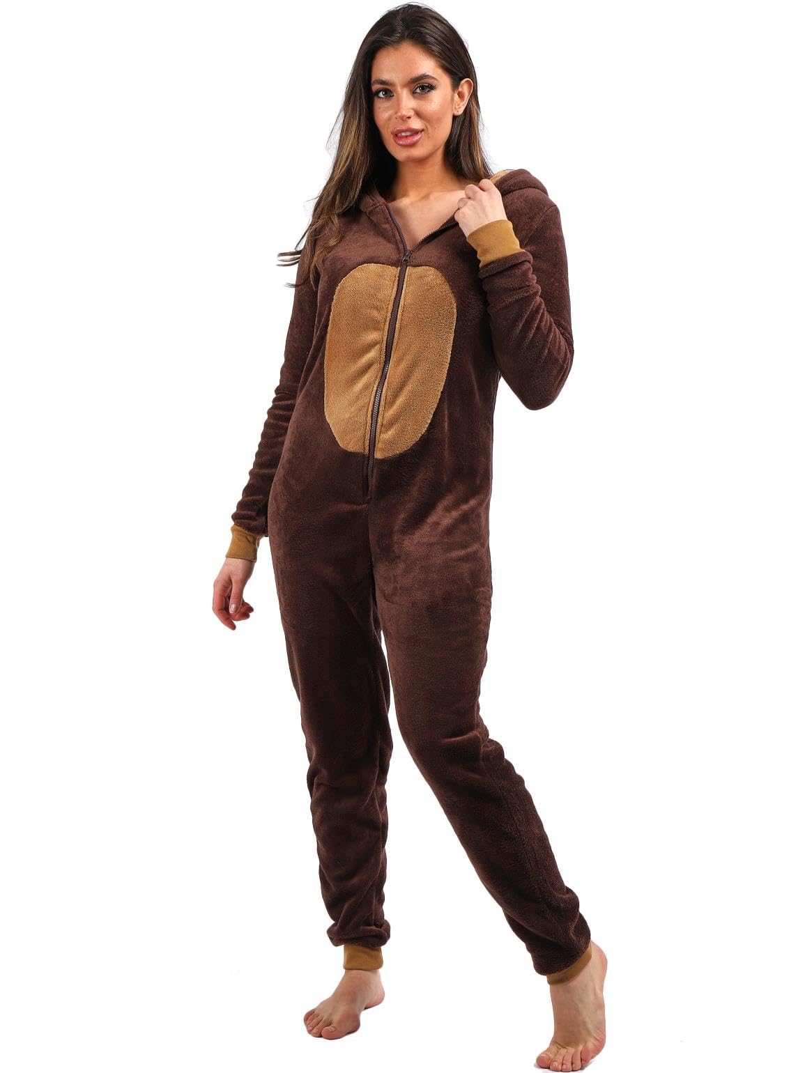 SS7 Womens Onesie Fleece, All in One, Monkey Loungwear