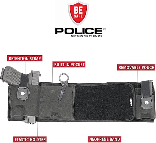 POLICE Funda para pistola de vientre para transporte oculto funda de pistola compatible con Smith y Wesson Shield Glock 19 17 42 43 P238 Ruger LCP y
