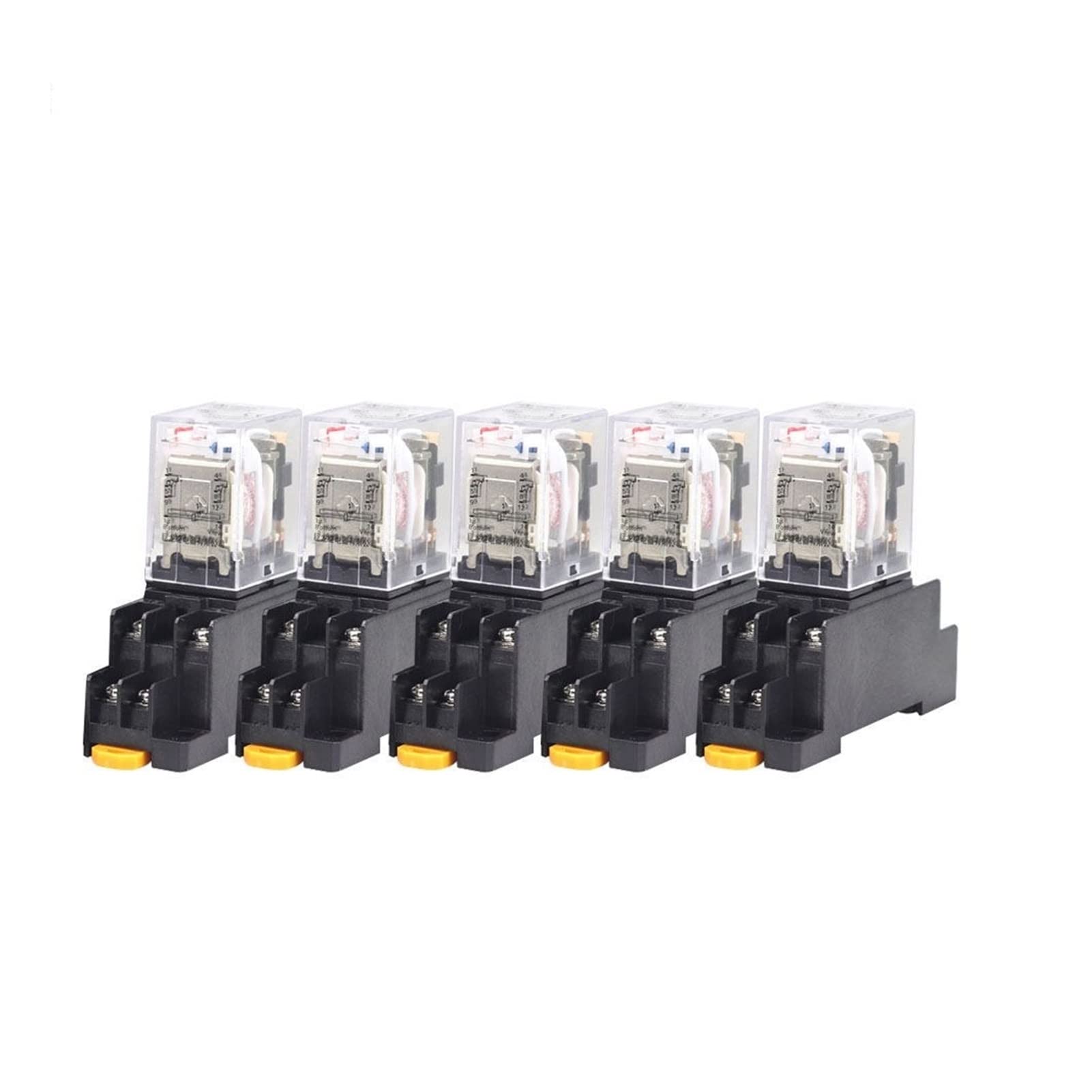 Aerbnyeqp One Color Relay 5Pcs My2nj Dc 12V 24V 36V 48V 110V 220V Small 5A 8Pin Coil Dpdt With Socket Base New Pattern(Dc 36V)
