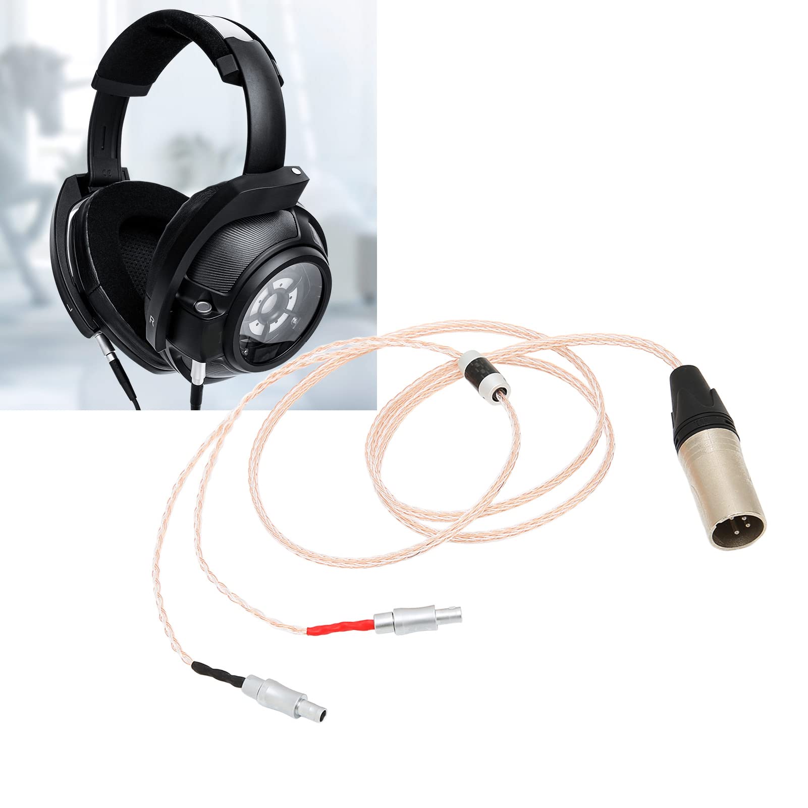 Symmetrisches Kopfhörerkabel mit 4-poligem XLR-Stecker, Langlebiger und Klarer Klang für HD800 HD800S HD820, 1,2 M