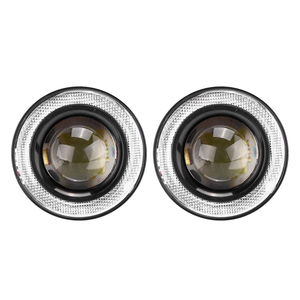 Fendinebbia Anteriore LED Angel Eyes - Modifica 89mm Paraurti Con Lente Trasparente - Kit Coppia Lato Conducente e Passeggero