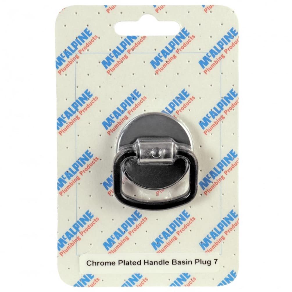 Mcalpine Chrome Card-7 Plated Basin Plug With Handle - Cp1h
