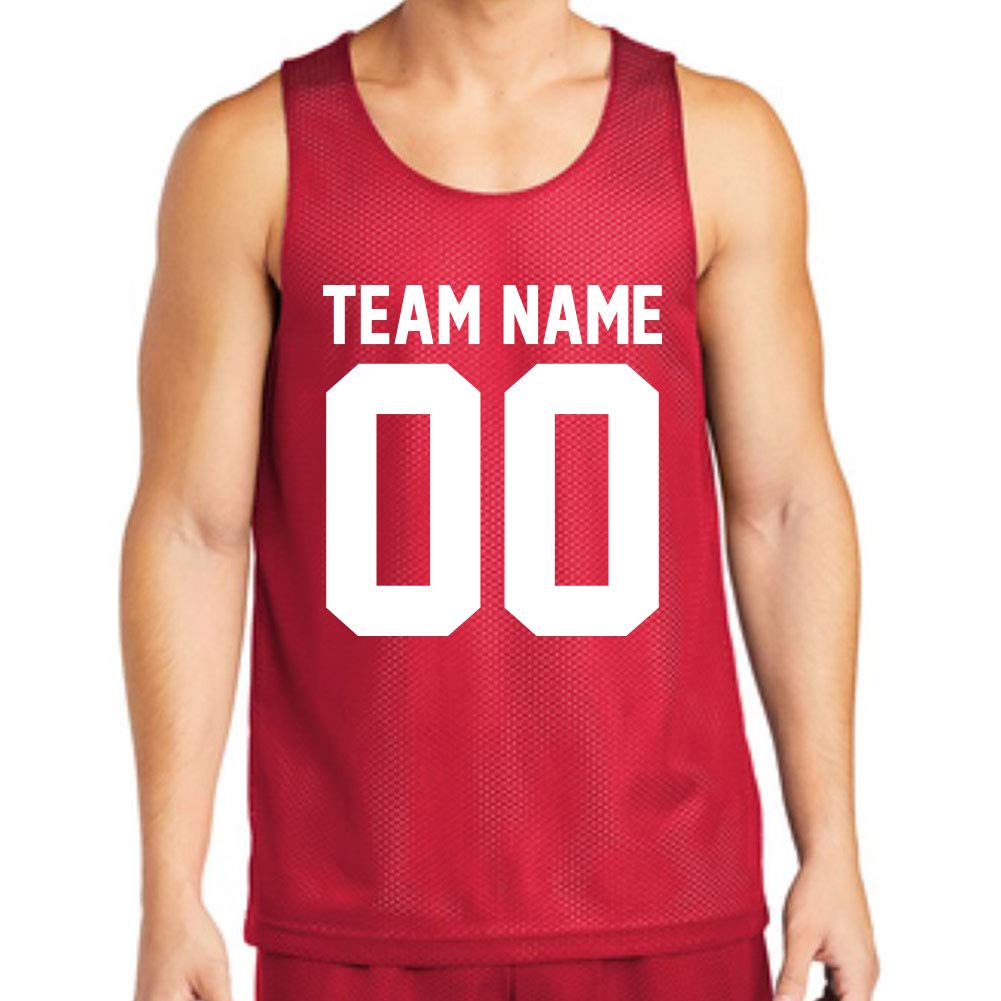 Custom Basketball Jersey Tank Top Make Your OWN 2 Sided Personalized Team Uniforms Red