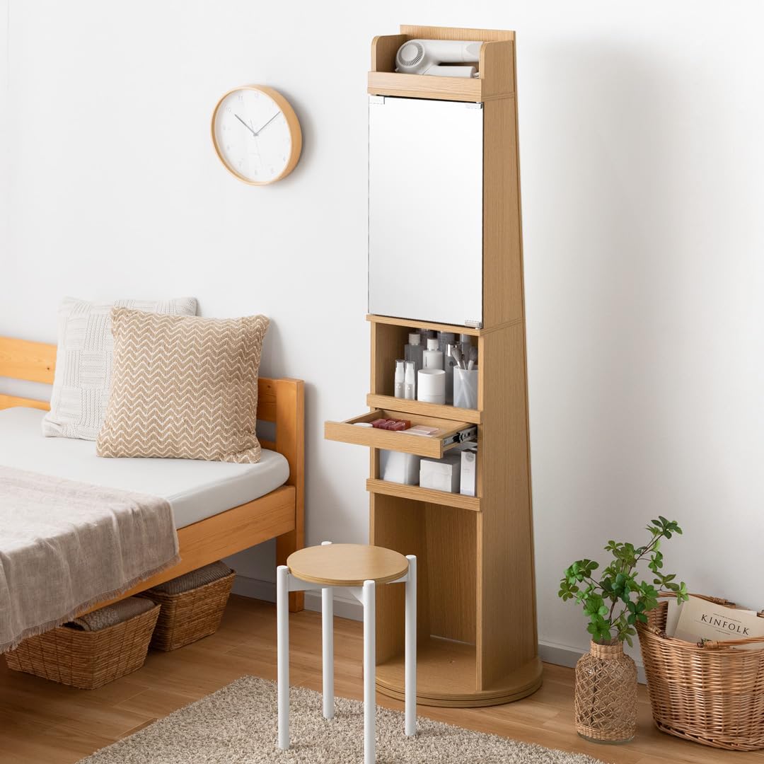 エア・リゾーム ドレッサー ラック 棚 スリム スタンドミラー 全身鏡