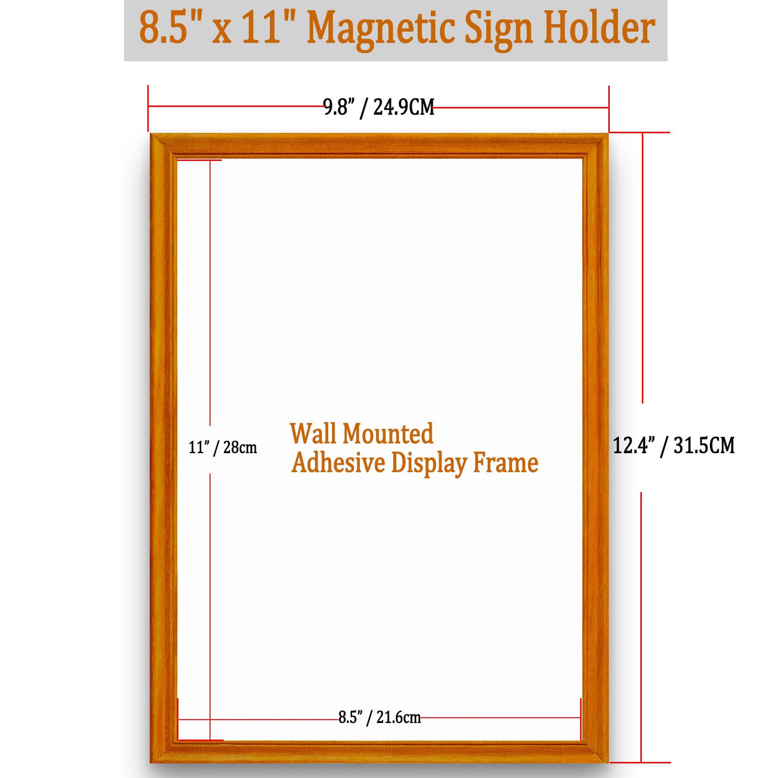 Ashoaza cornice magnetica autoadesiva a4, Cornice autoadesiva da attaccare al muro, forte PVC trasparente impermeabile per negozio ufficio casa porta finestra Refrige cornice magnetica per diplomi