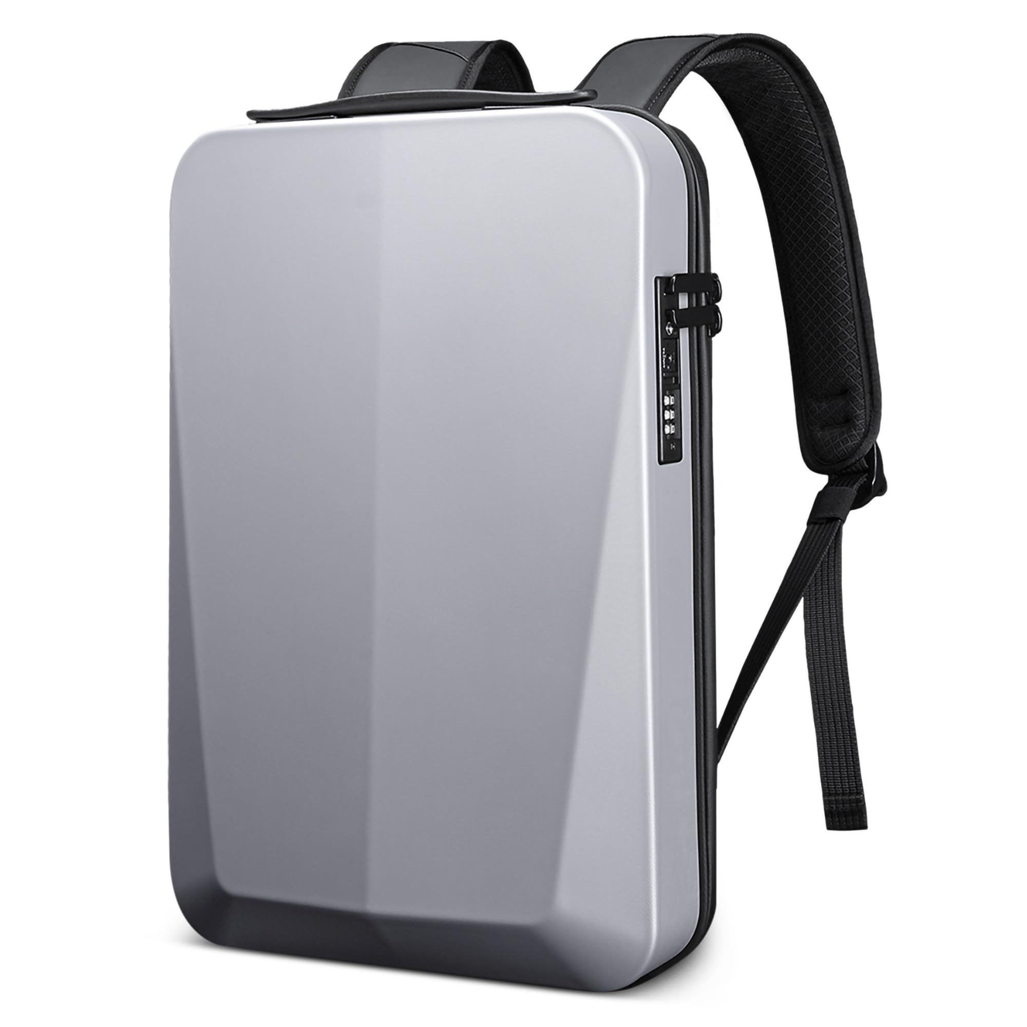 VARLIVOO Uomo Zaino con USB Porta 15.6" Laptop Zainetto Parola d'ordine Serratura Borse Lavoro Viaggio Scuola Università Campeggio Antifurto Zaino Impermeabile Polyester D'argento