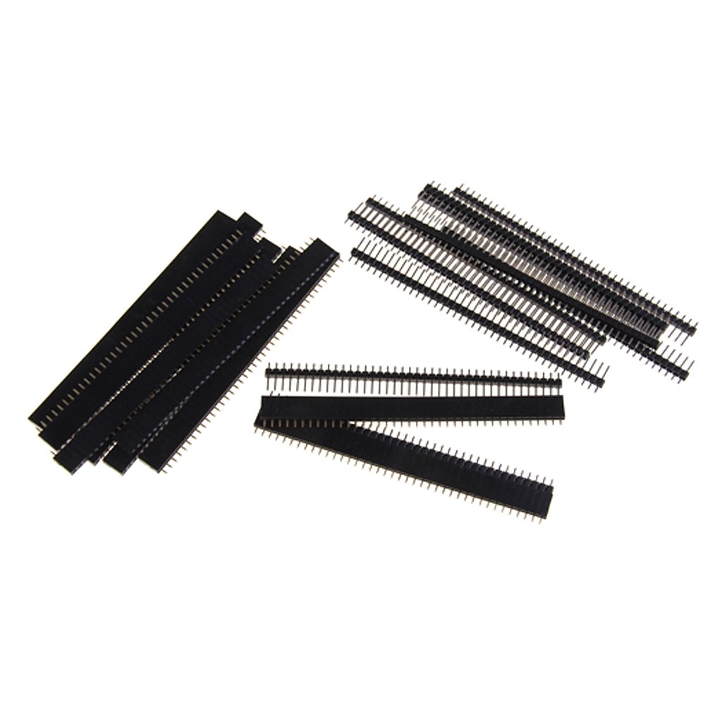 SunTekStore Online – 10 Male Connectors and 10 Female Connectors Single Row 40 Pin for Printed Circuits