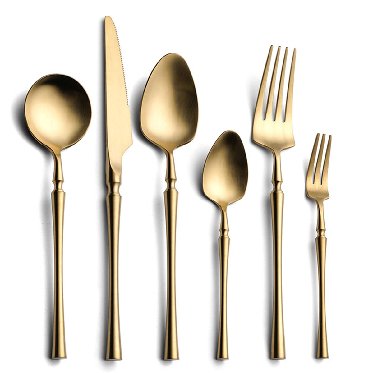 Juego De Cubiertos Dorados, Juego De Cubiertos Para Bodas, Elegante Juego De Cubiertos Clásicos De Acero Inoxidable, Cuchillo Y Tenedor Para Servir En Casa, Cocina Y Restaurante, Servicio Para 4 Pers