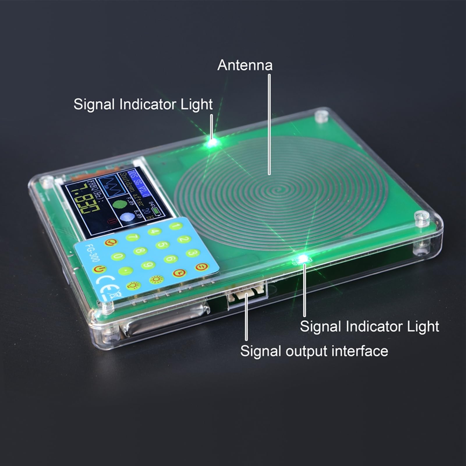FG-300 DDS Signal Generator 0.001H/z-200KH/z 1.8 inch color screen signal generator Sine wave, square wave, sawtooth wave, etc.(Battery)