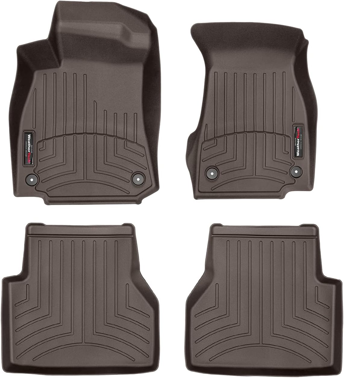 WeatherTech Custom Fit FloorLiners for Audi S6, S7, RS7-1st & 2nd Row (441511-1-3), Black
