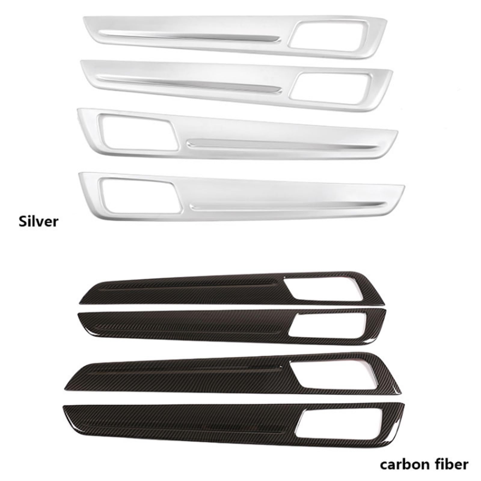 Komponenten Für Porsche Cayenne 2018–2023 ABS Carbon Fiber Auto Innentüren Griff Panel Rahmen Aufkleber Trim Streifen Abdeckung(Carbon fiber)