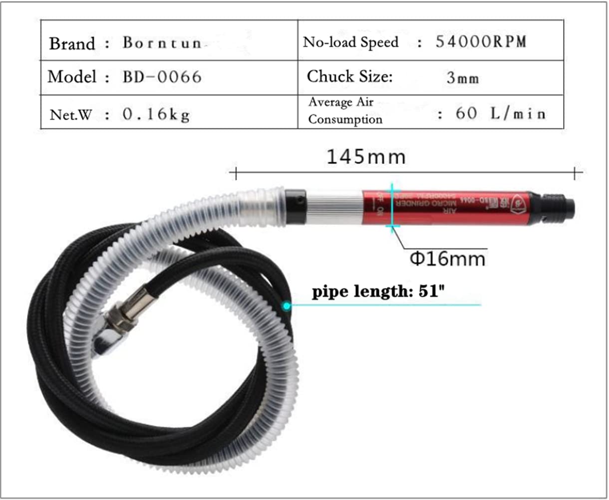 Mini Pneumatic Air Die Buffing Grinder Micro Grinding Polishing Burnishing Machine 18000rpm Metal Polisher (Red)