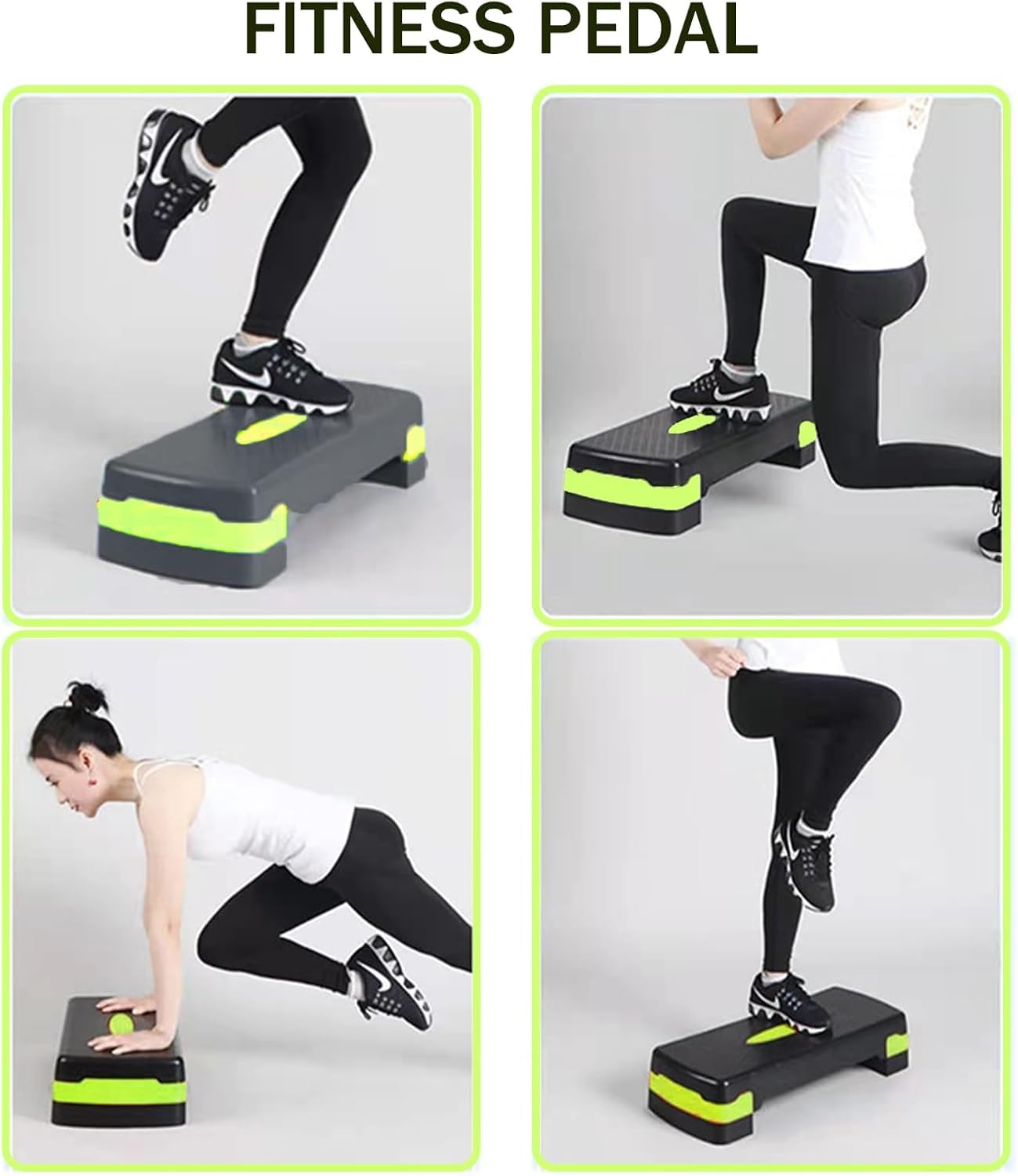 Stepper Fitness Casa, Step Fitness con Altezza Regolabile 10-15 cm, con Strato Antiscivolo, Aerobica & Esercizio per Allenamento a Palestra, 67x27 cm