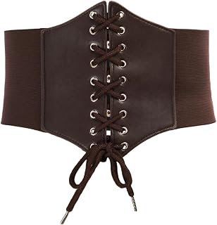 GRACE KARIN Women's Lace-Up Corset Cinch Belt - Elastic Waist Belt for Renaissance Faire, Cosplay, Gothic Style