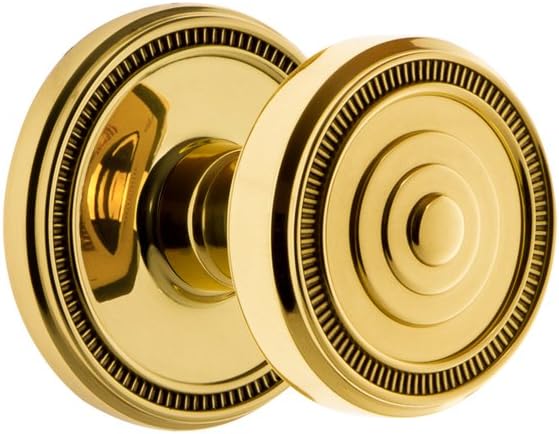 Grandeur 820841 Rosette Privacy with Soleil Knob in Vintage Brass, 2.75