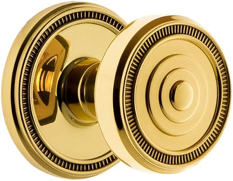 Grandeur 820842 Soleil Rosette Privacy with Soleil Knob in Lifetime Brass, Privacy - 2.375