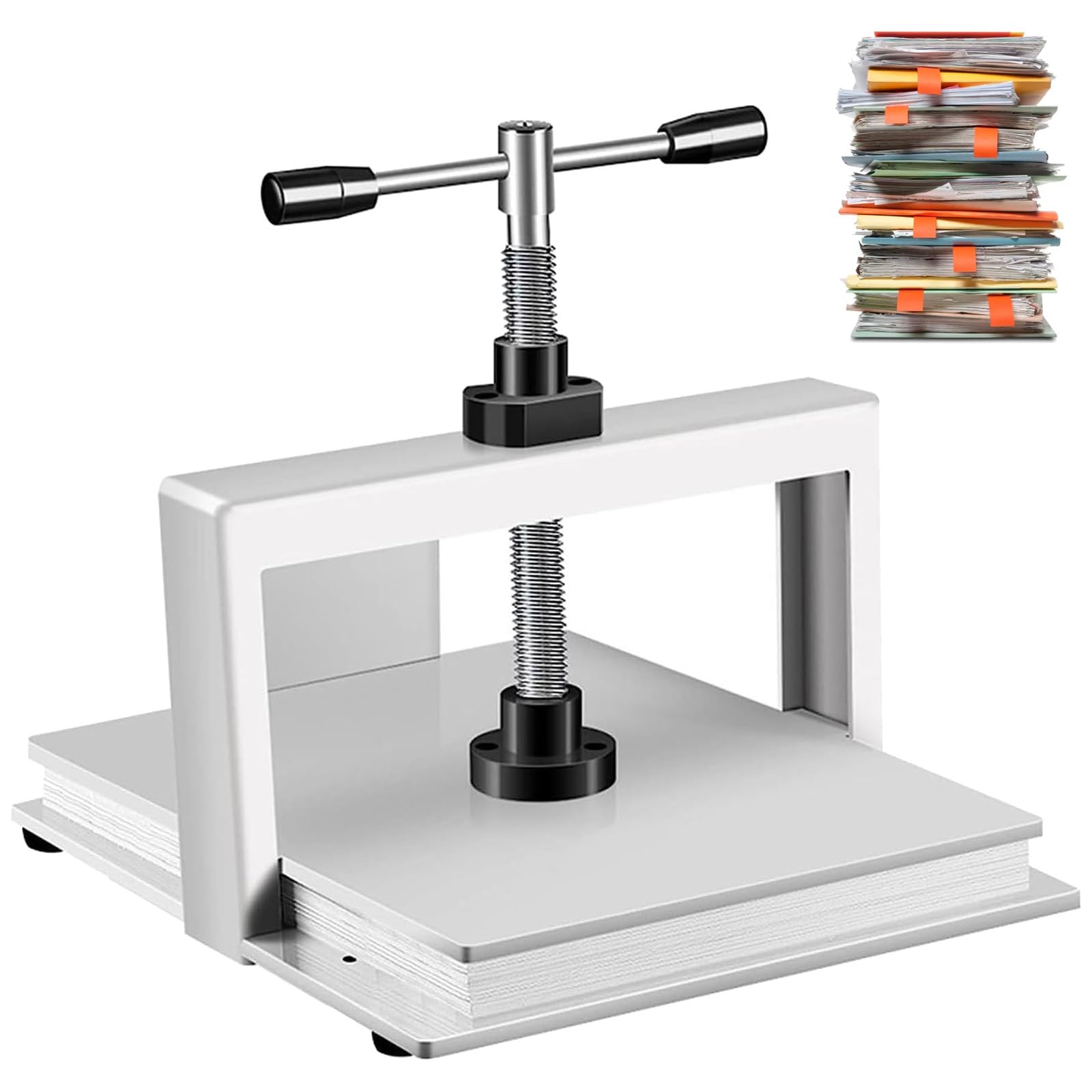 Pressa manuale per carta, resistente, per appiattire e rilegare libri, design in acciaio A3 A4 per documenti finanziari, ordini rapidi, valuta, con piedini rialzati