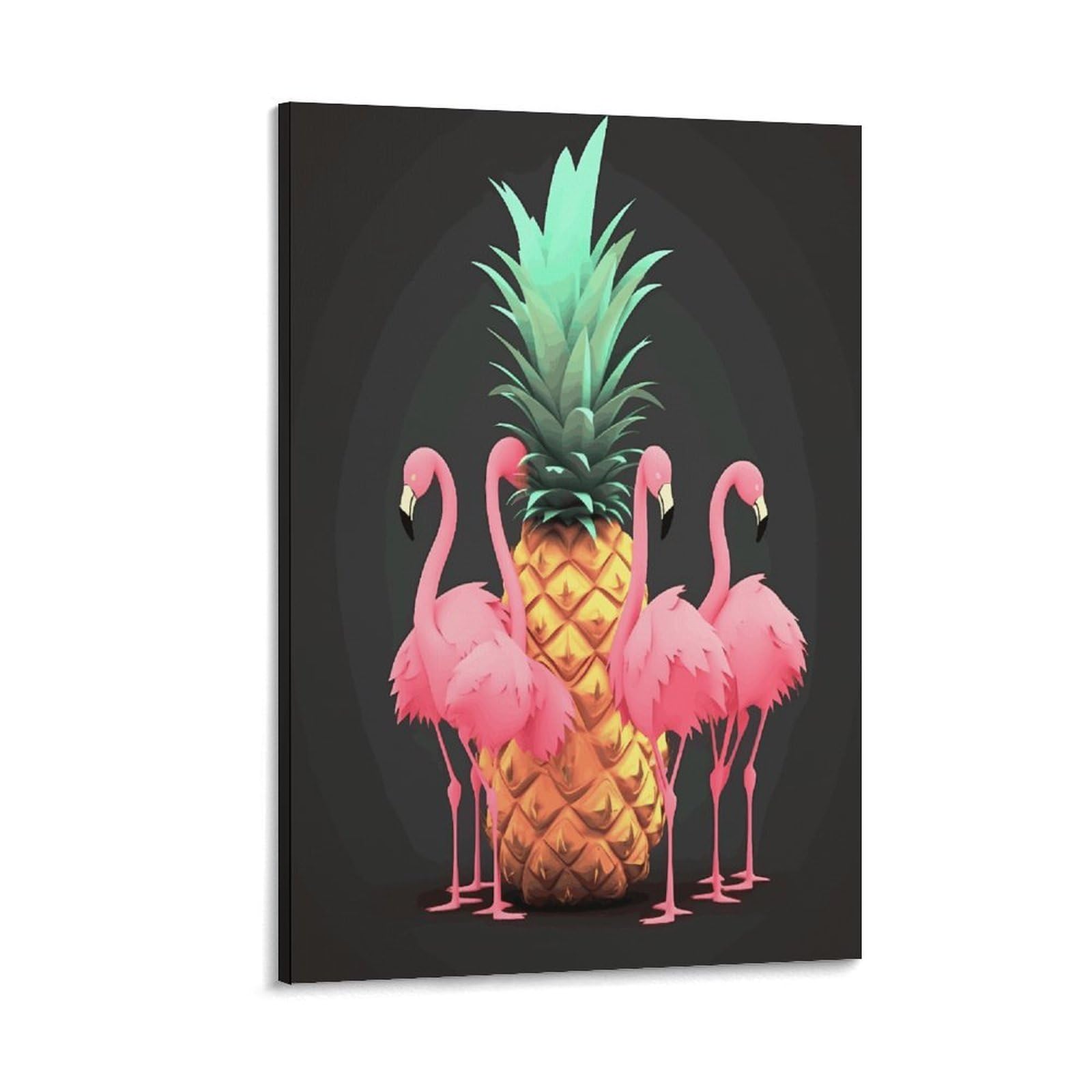 VstaDank Pineapple Flamingos Canvas Wall Art on Canvas Prints Artwork Exquisite Decor Artwork Hang Wall Picture Hangable Decor Painting Picture Printed Poster Art for Home Decor 20x30inch(50x75cm)