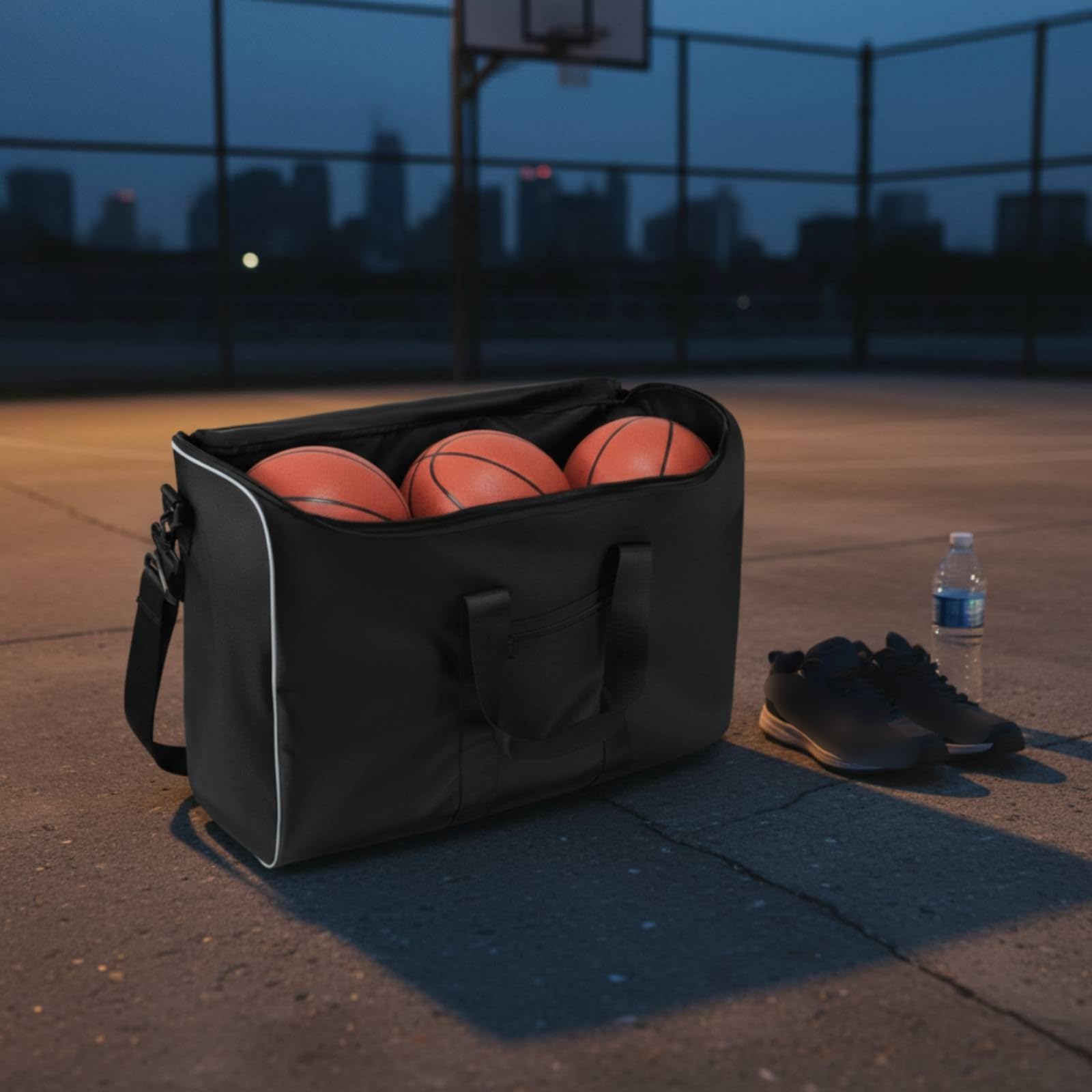 Milageto Borsa Porta Palloni da Basket Grande Capacità Borsa Tracolla Basket Tasche Laterali in Rete Attrezzatura Sportiva per Allenamento, Sport