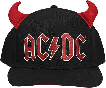 Bioworld ACDC - Snapback precurvado con logotipo bordado con cuernos 3D ...