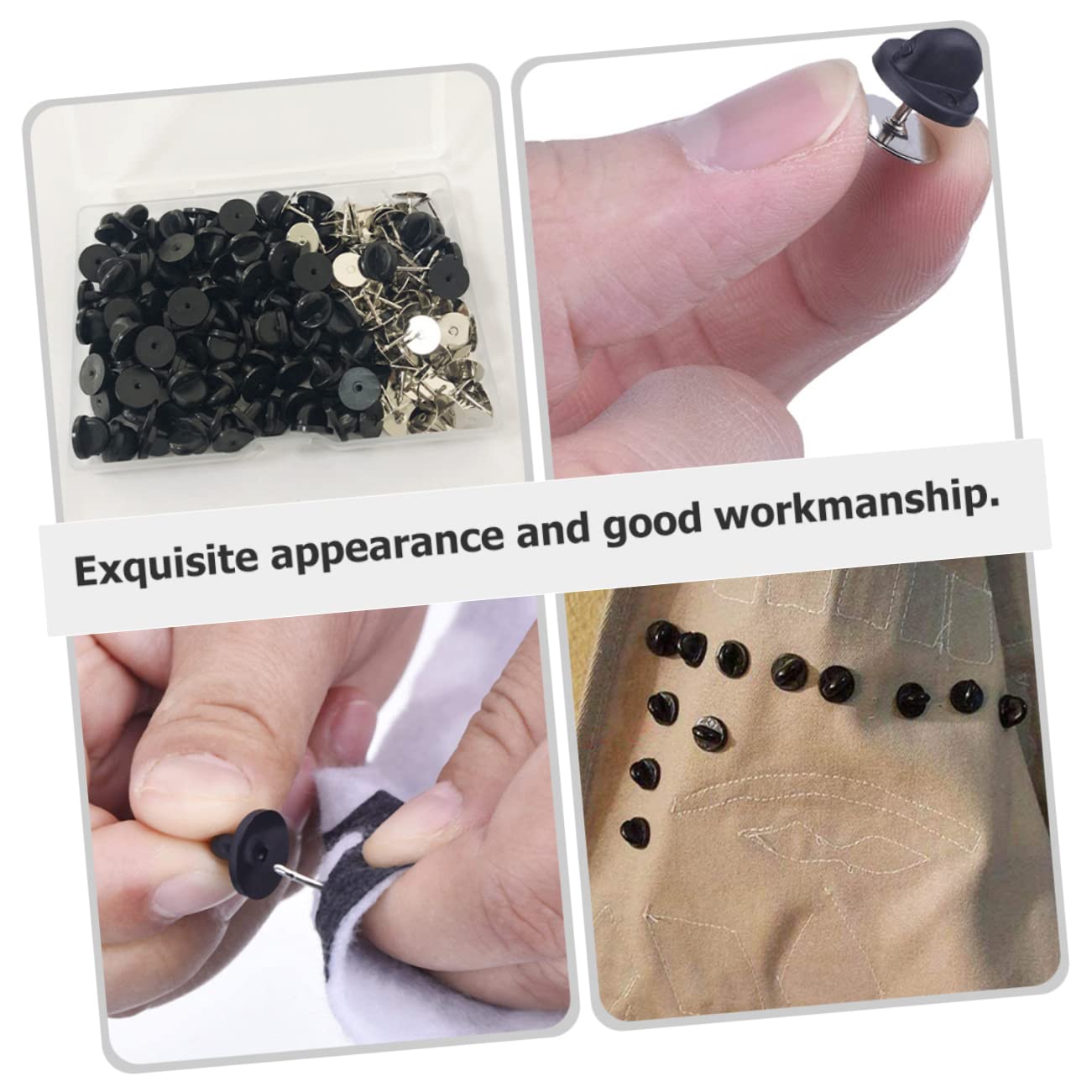 100sätze Sicherheitsnadeln Für Anstecknadeln Flache Pvc-broschen-rückseiten Für -schmuck Runde Stabile Und Praktische Pin Backs Für Anzüge Hüte Und Abzeichen