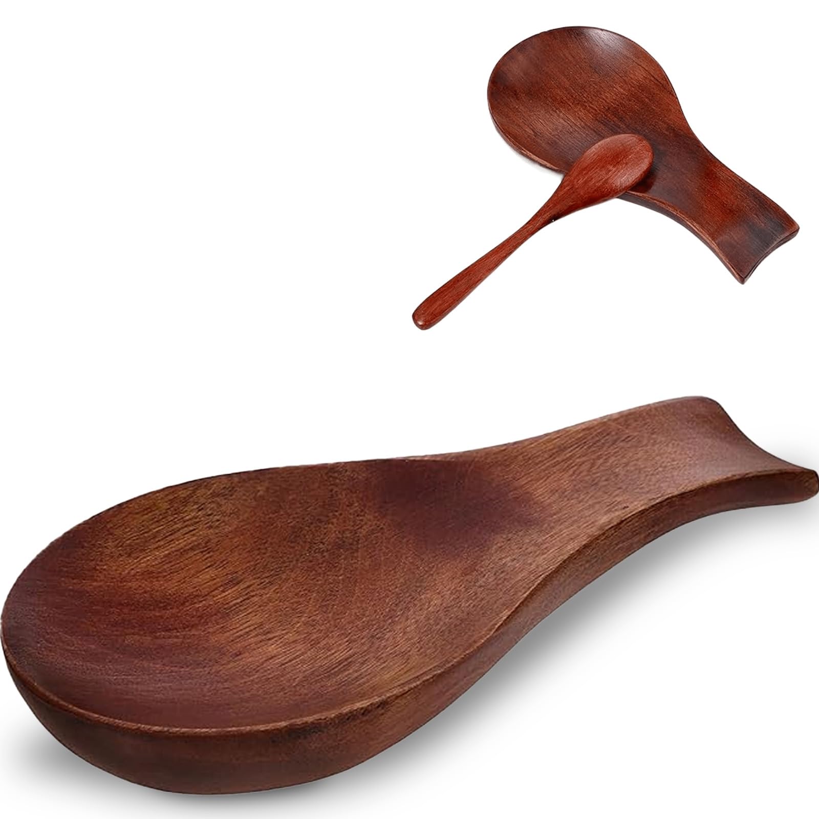 Soporte de Cuchara Bohemio para Estufa, Soporte para Cucharas de Madera - Organizador de Utensilios de Cocina en Bambú, Porta Espátulas y Cucharones, Decoración de Encimera Natural (Marrón)