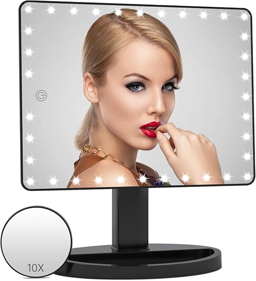 FASCINATE Rechargeable Lighted Makeup Vanity mirror with 45 LED Lights, Large Light Up Mirror