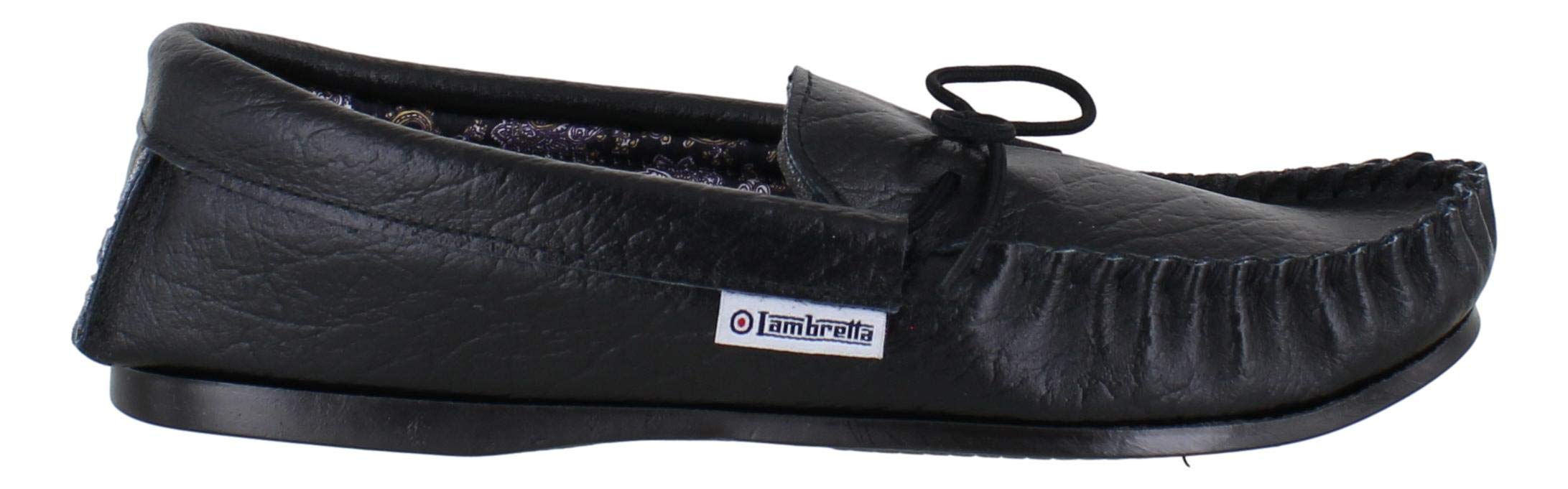 Lambrettamens British Hand Made Leather Paisley Lined Moccasin