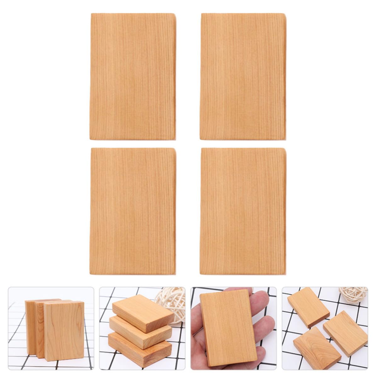 Didiseaon 12 Piezas Bloques de Madera Rectangulares para Tallar,