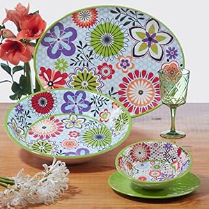 Certified International Carnaby 12 Piece Melamine Dinnerware Set Service For 4