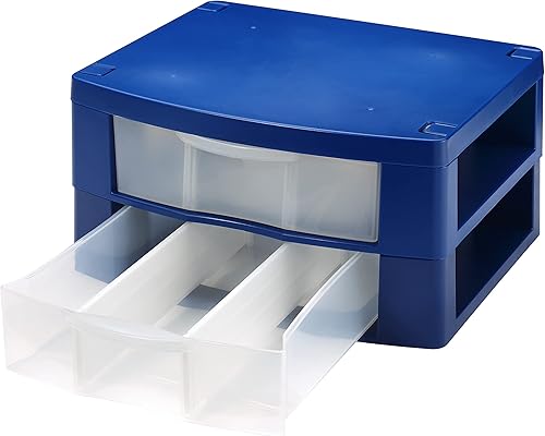 Miniatura 4 de Organizador de casillero de herramientas para la escuela, 2 separadores de cajones extraíbles, cajones de almacenamiento ajustables para joyas,