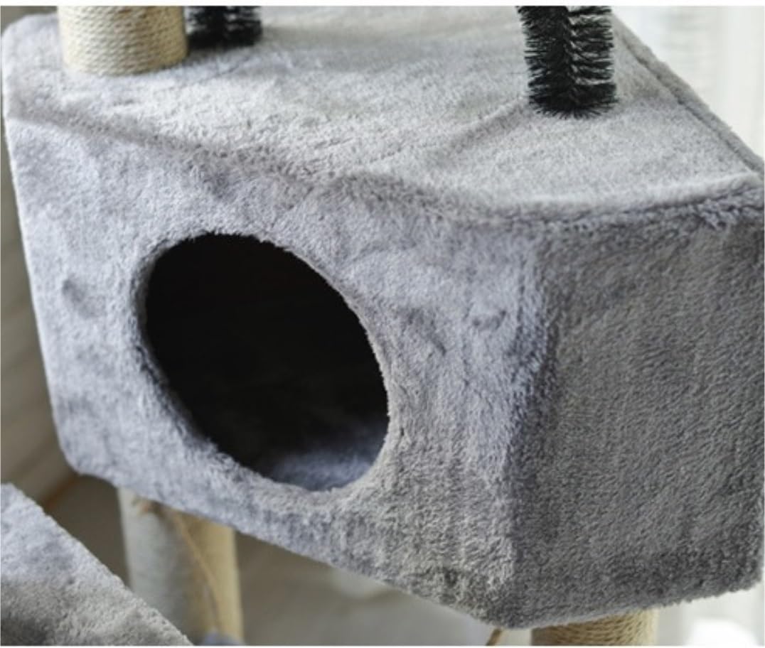 Wspinaczka Kota Drapak Dla Kota Ze Szczotką Do Samodzielnej Pielęgnacji Cat Tower Mieszkanie Kotów Domowych Z Wyściełanym Pluszem Meble