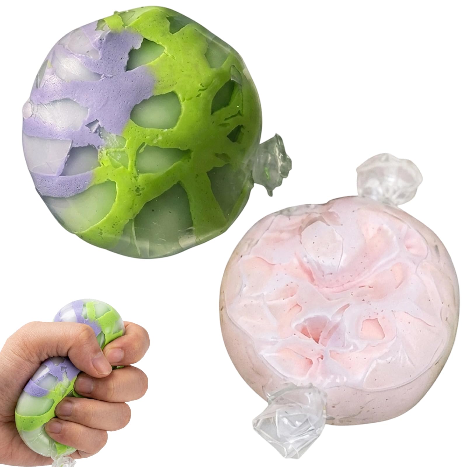 2 Pcs Wax Cracking Squishy, Stress Relief Sensory Tool, Tactile Fidget Ball for Relaxation, Portable Desk Accessory with Unique Textu, Single Piece for Creative Play and Relaxation