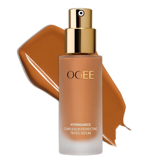 Ogee Complexion Perfecting Liquid Foundation - Lightweight Tinted Moisturizer For Face (Anjou 11.5N - Deep Beige, Golden Undertones) - with Vitamin C & Jojoba Oil - Certified Organic & Made in USA